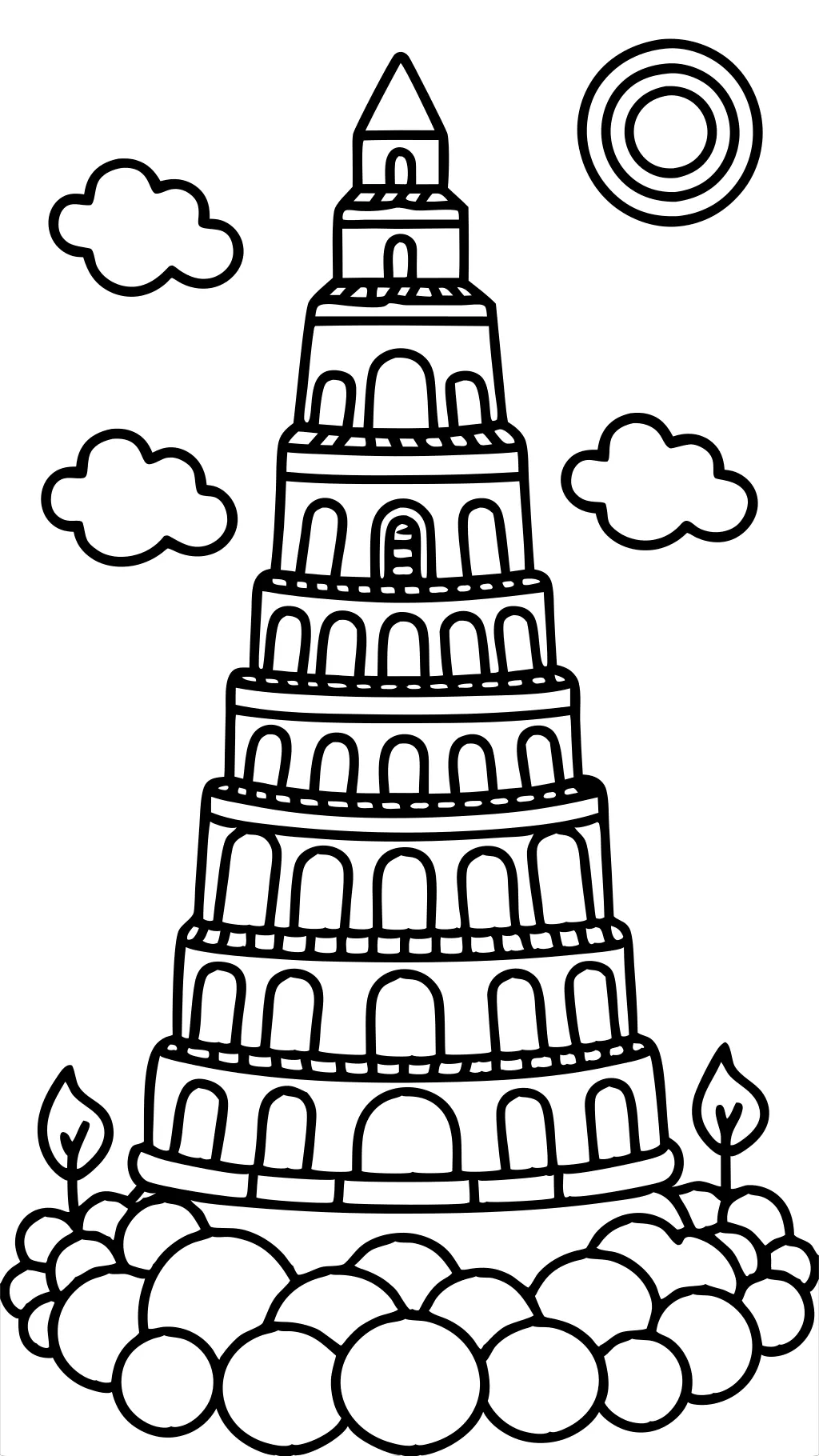 coloriage de la tour Babel